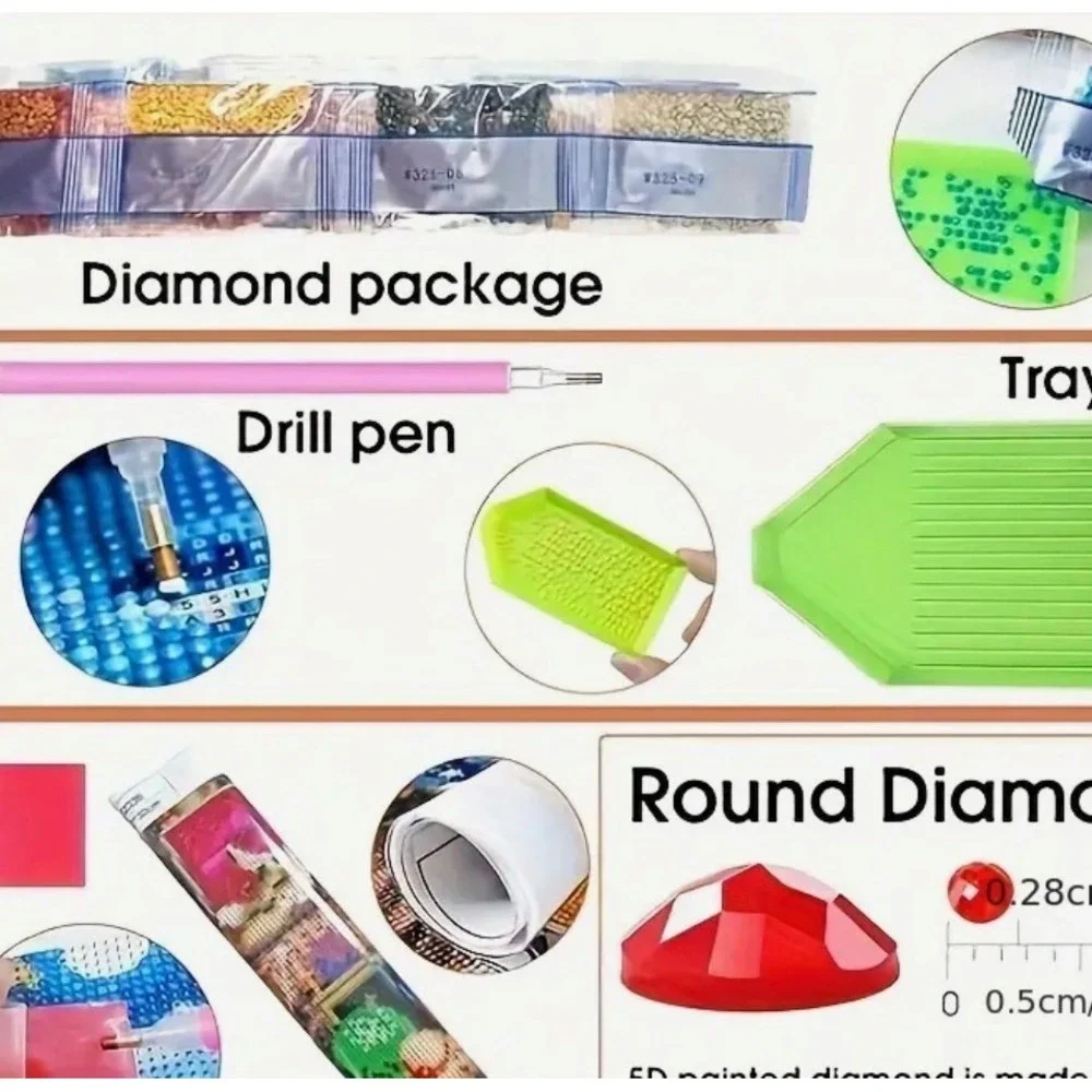 DIY Diamond Painting Kit Teapot Landscape Full Round Drill Art 30X30‎